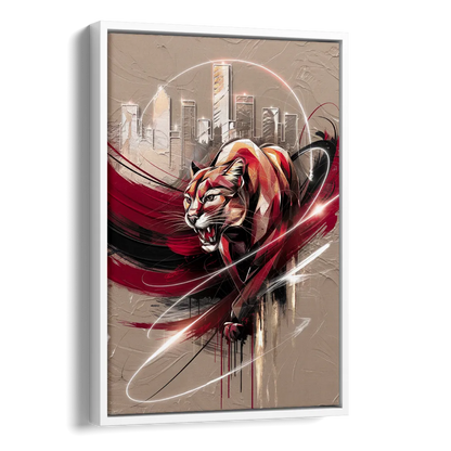 Houston Cougars Passion Side - White Canvas Wall Art