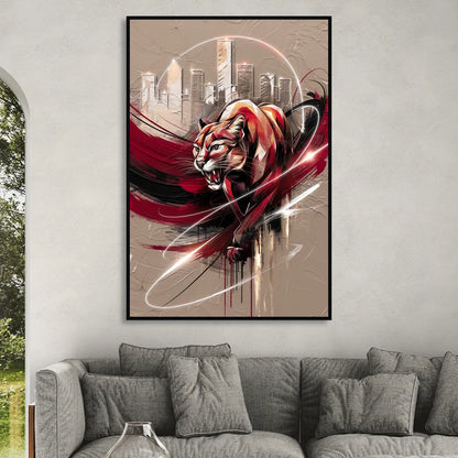 Houston Cougars Passion Sitting Room - Black Canvas Wall Art