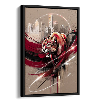 Houston Cougars Passion Side - Black Canvas Wall Art