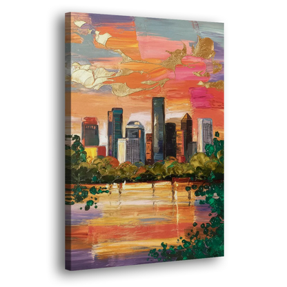 Houston Cultural Essence Side - Canvas Wall Art