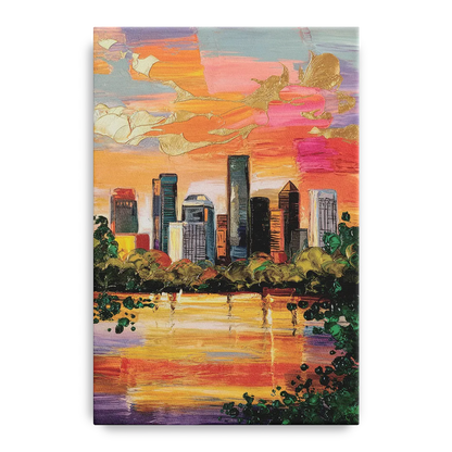 Houston Cultural Essence Front - Canvas Wall Art