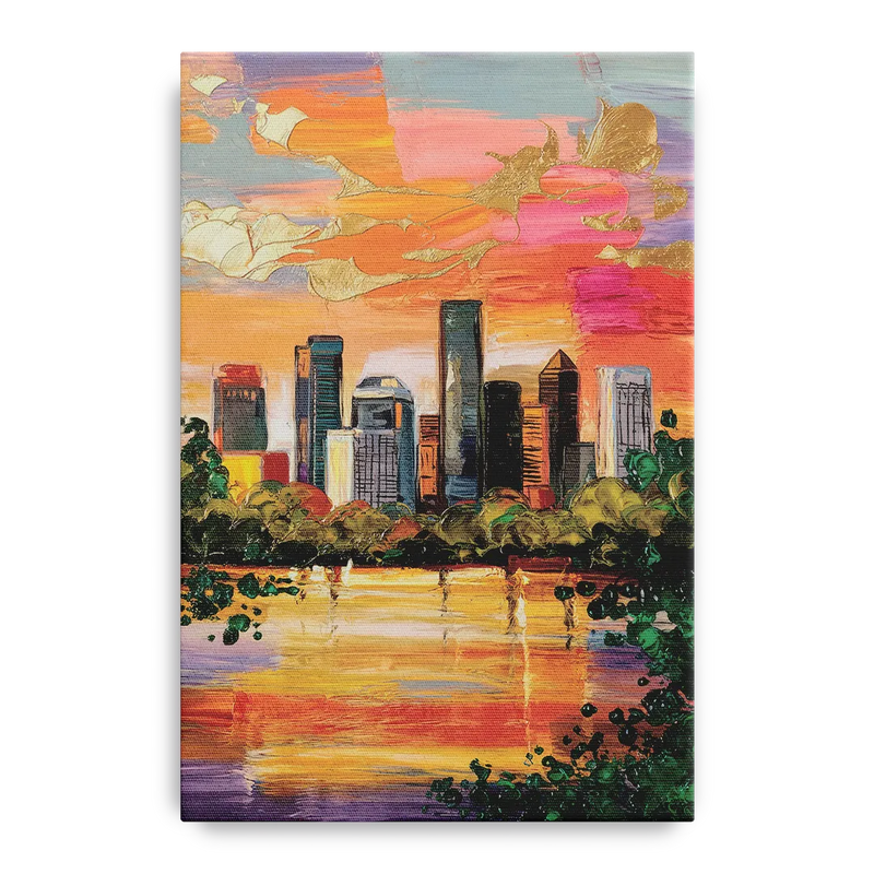 Houston Cultural Essence Front - Canvas Wall Art