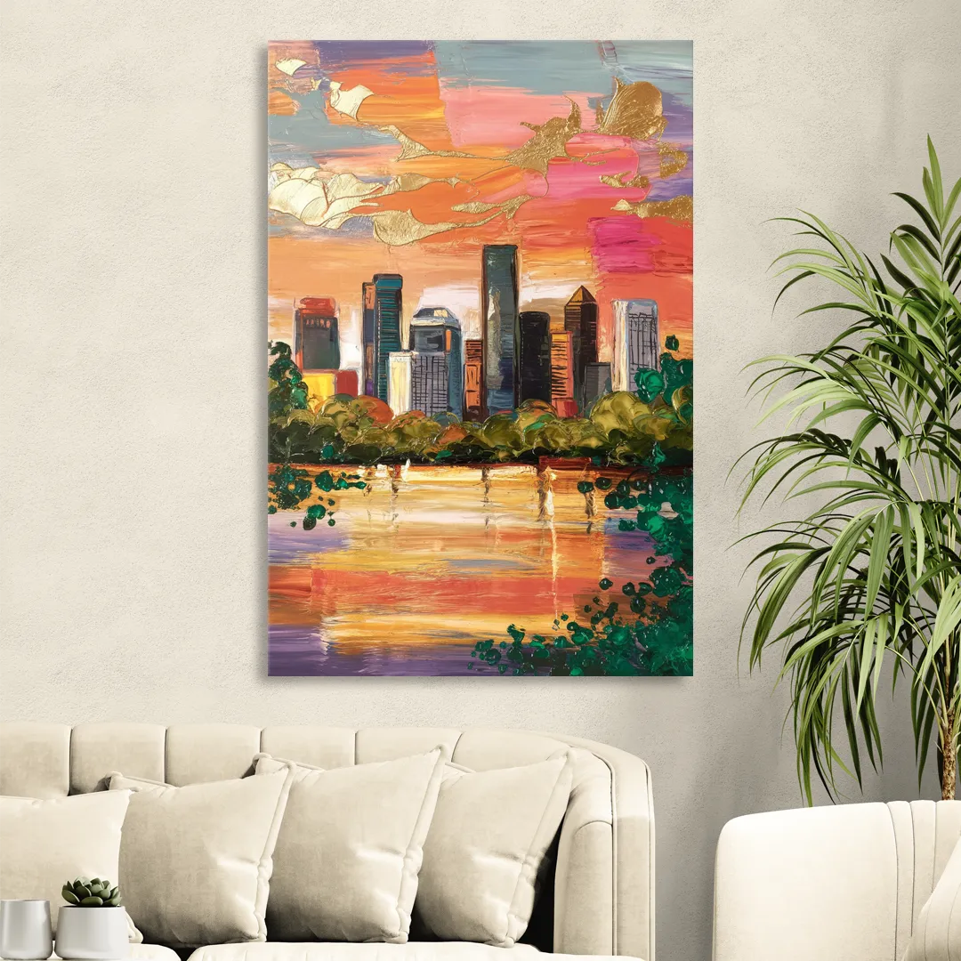 Houston Cultural Essence Living Room - Canvas Wall Art