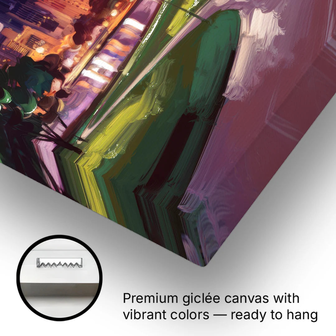 Houston Downtown Vibes - Canvas Wall Art - Gallery Wrap Corner