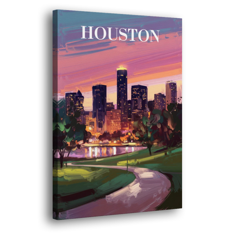 Houston Downtown Vibes - Canvas Wall Art - Side