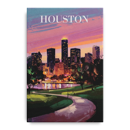 Houston Downtown Vibes Front - Canvas Wall Art