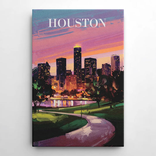 Houston Downtown Vibes - Canvas Wall Art