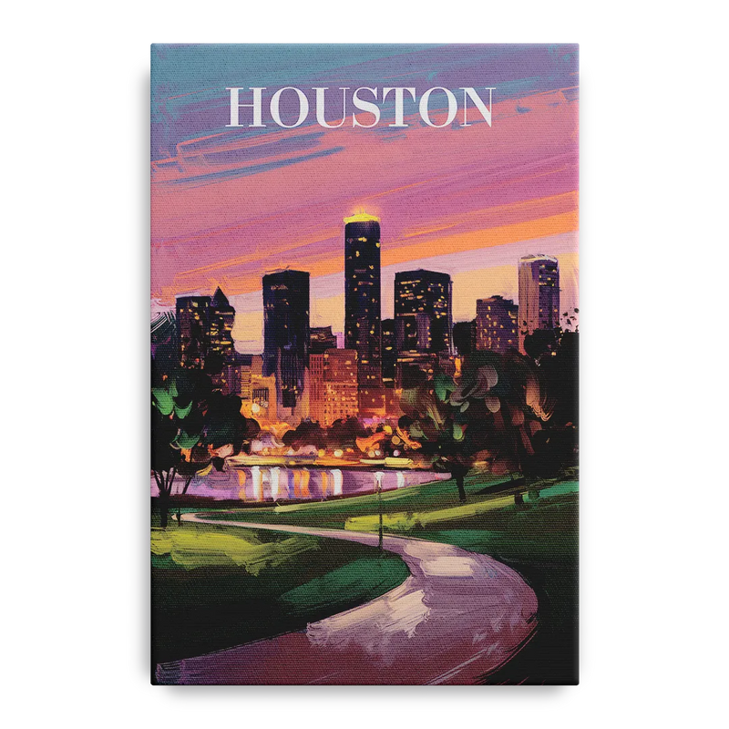 Houston Downtown Vibes Front - Canvas Wall Art