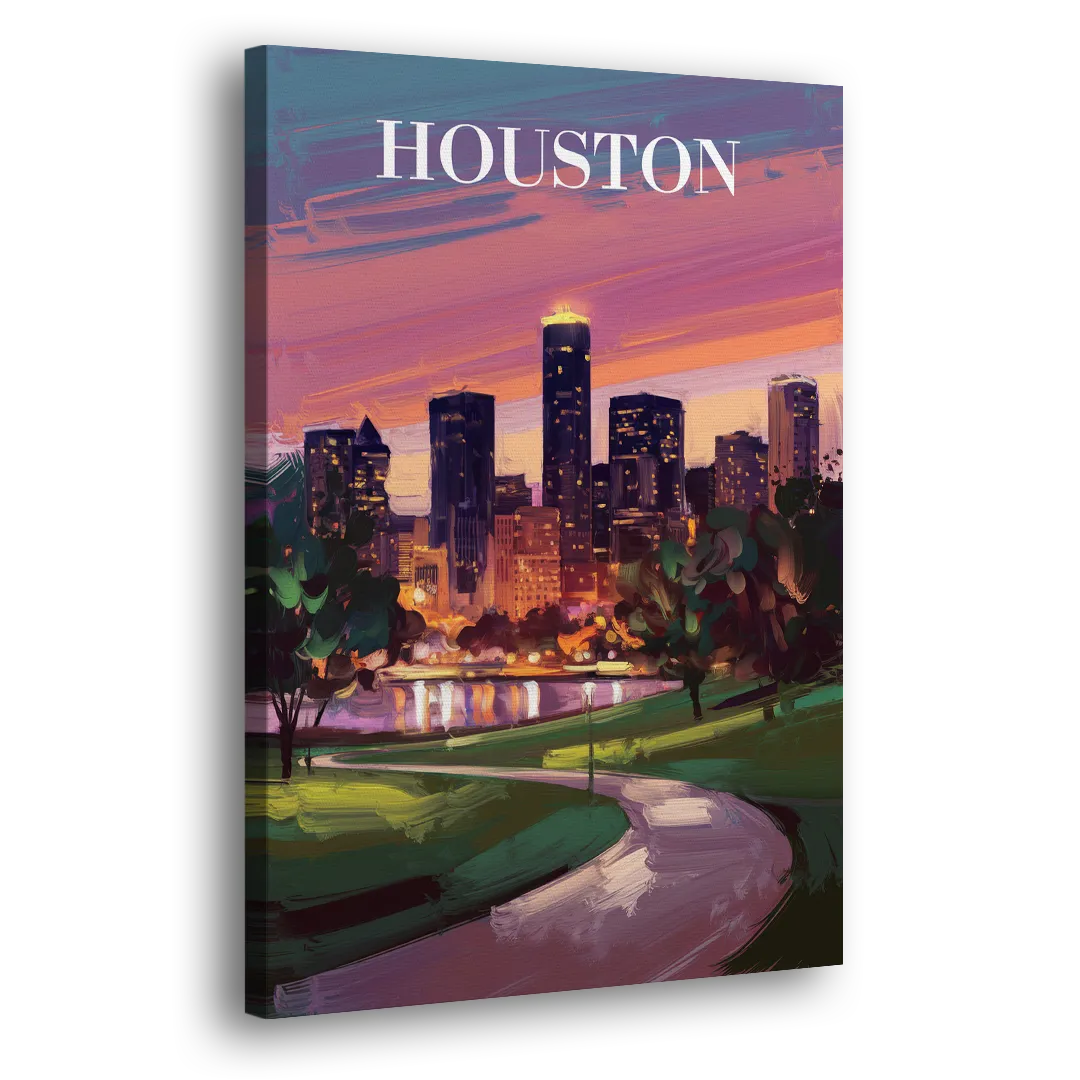 Houston Downtown Vibes Side - Canvas Wall Art