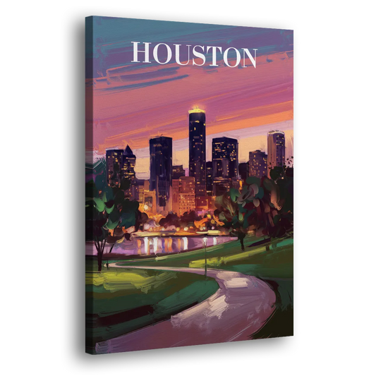 Houston Downtown Vibes Side - Canvas Wall Art