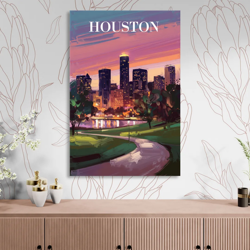 Houston Downtown Vibes Living Room - Canvas Wall Art
