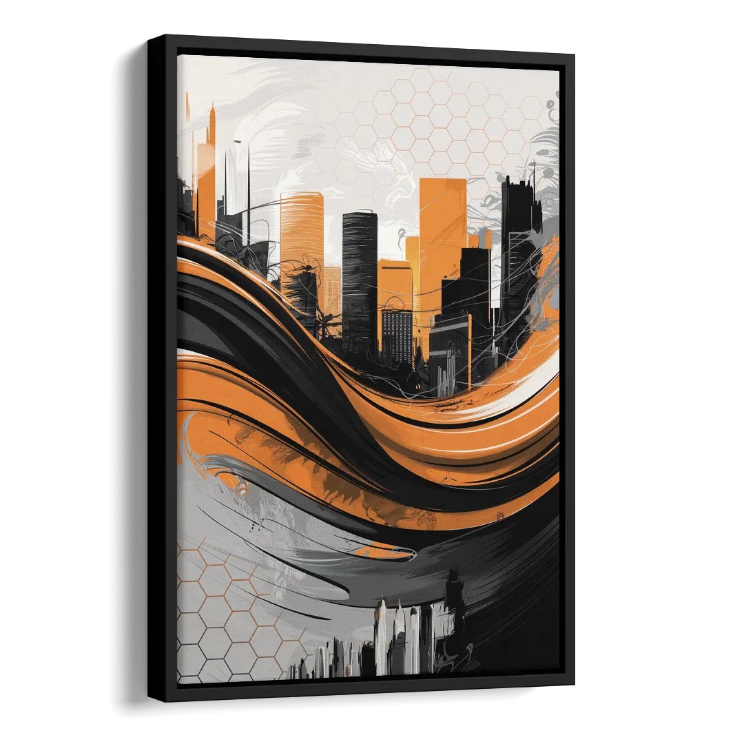 Houston Dynamo Colors Side - Black Canvas Wall Art