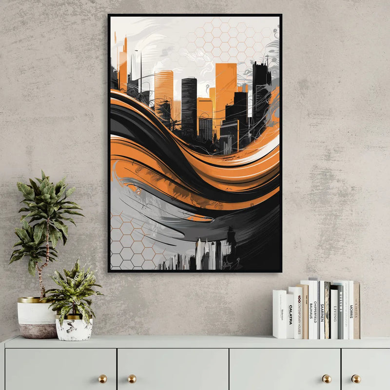 Houston Dynamo Colors Living Room - Black Canvas Wall Art