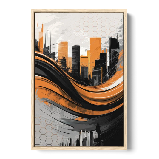 Houston Dynamo Colors - Oak Framed Canvas Wall Art - Front