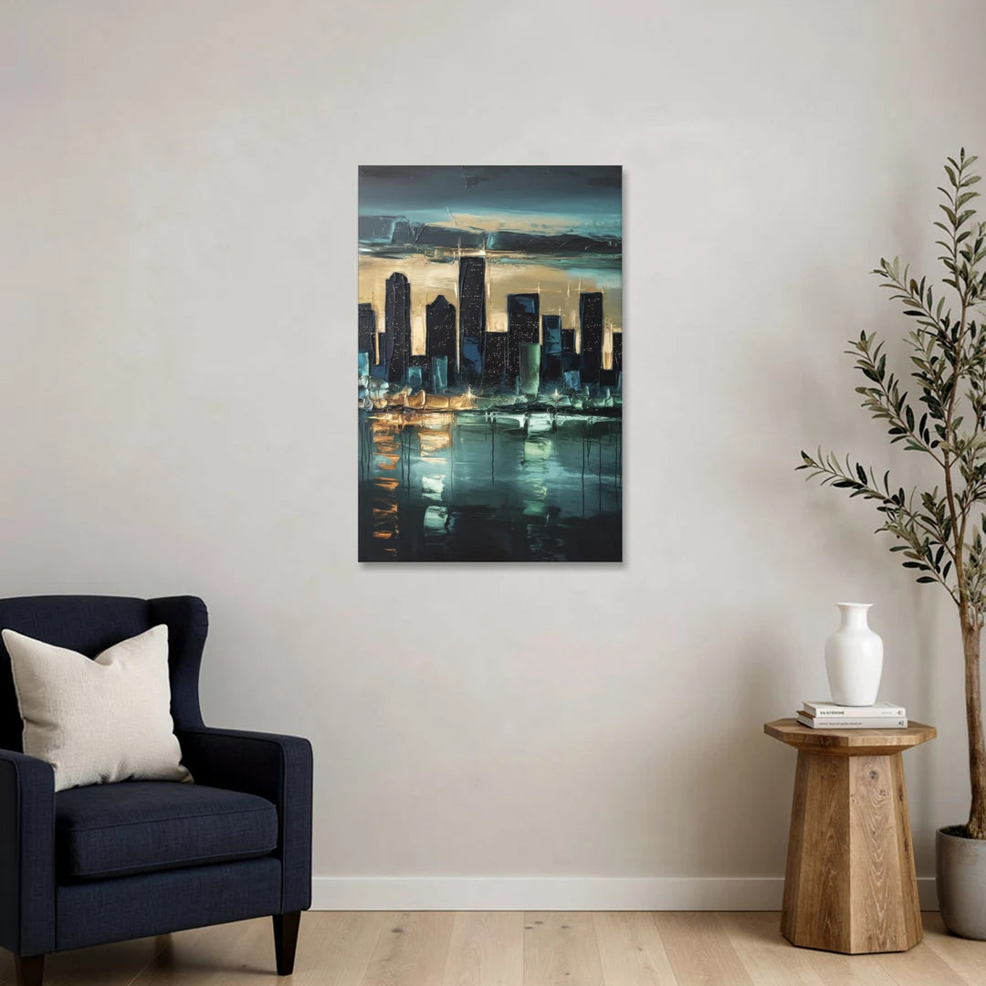 Houston Modern Aesthetic - Canvas Wall Art - Sofa - 24x36