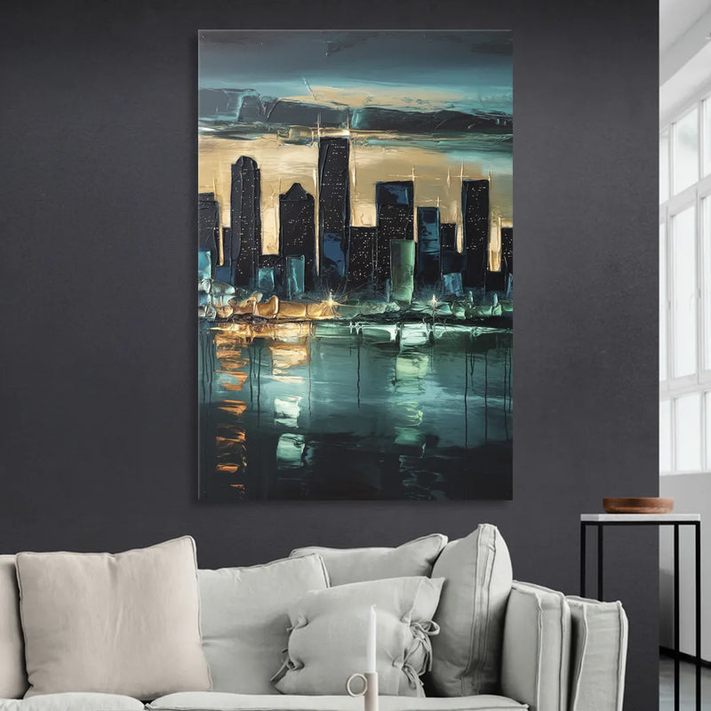 Houston Modern Aesthetic Sitting Room - Canvas Wall Art