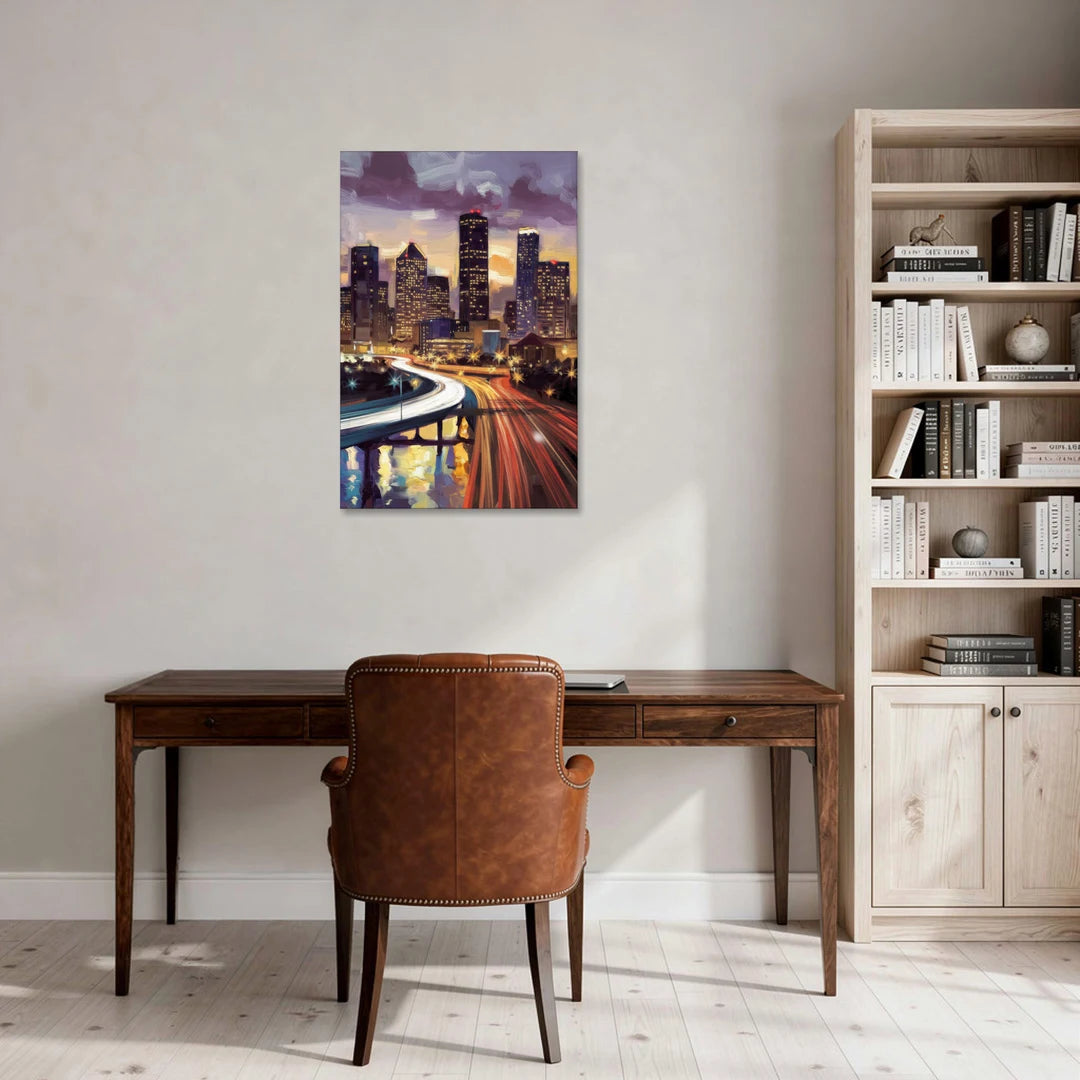Houston Photography Collection - Canvas Wall Art - Office - 24x36