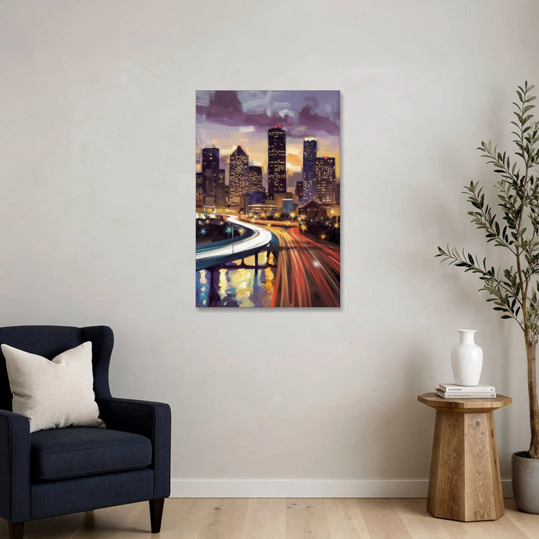 Houston Photography Collection - Canvas Wall Art - Sofa - 24x36