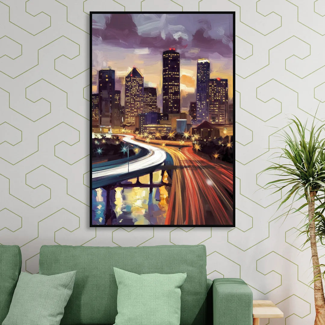 Houston Photography Collection Sitting Room - Black Canvas Wall Art