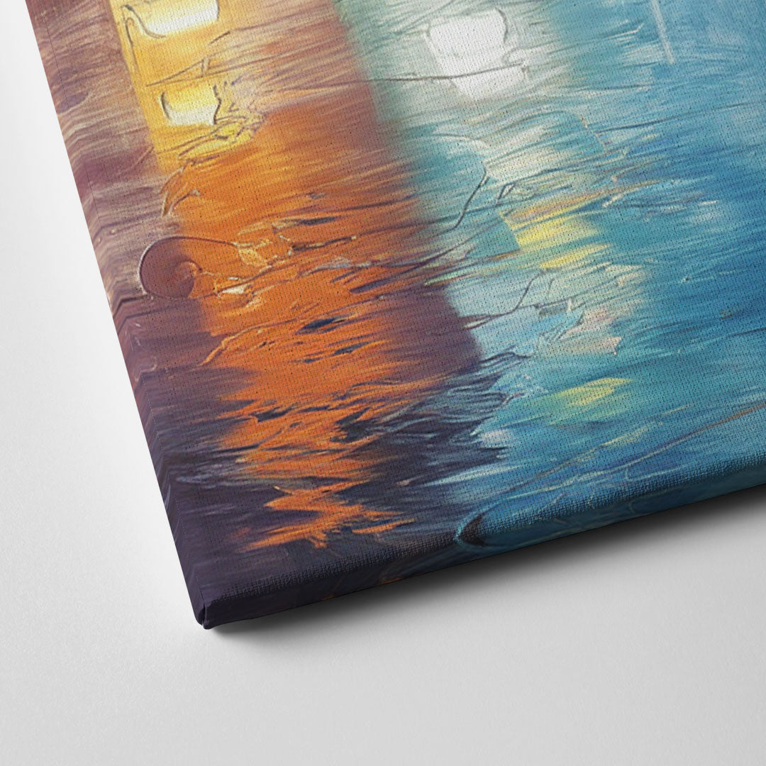 Houston Skyline Glow Canvas Close Up