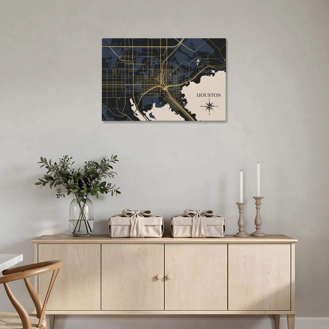 Houston Skyline Horizon - Canvas Wall Art - Coffee Table - 36x24