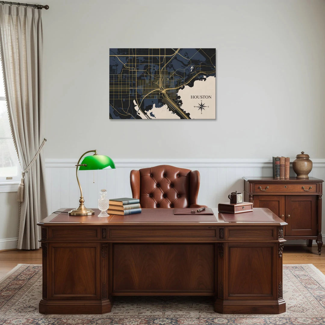 Houston Skyline Horizon - Canvas Wall Art - Office - 36x24