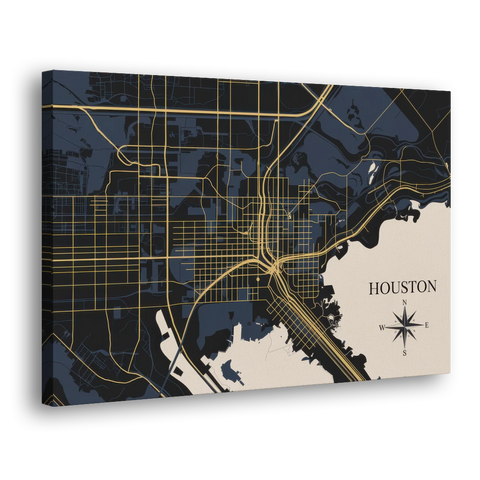 Houston Skyline Horizon - Canvas Wall Art - Side