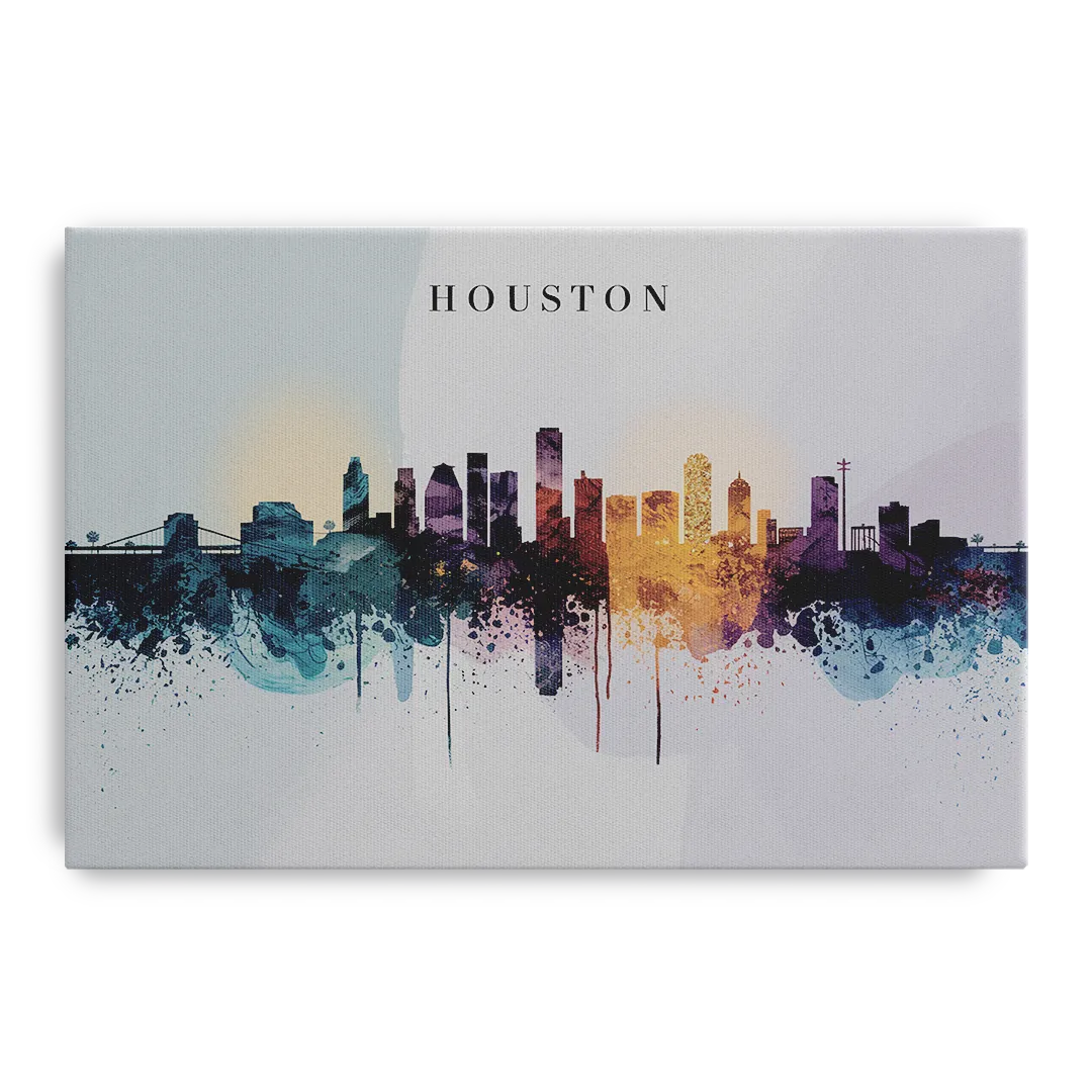 Houston Skyline Horizon Front - Canvas Wall Art