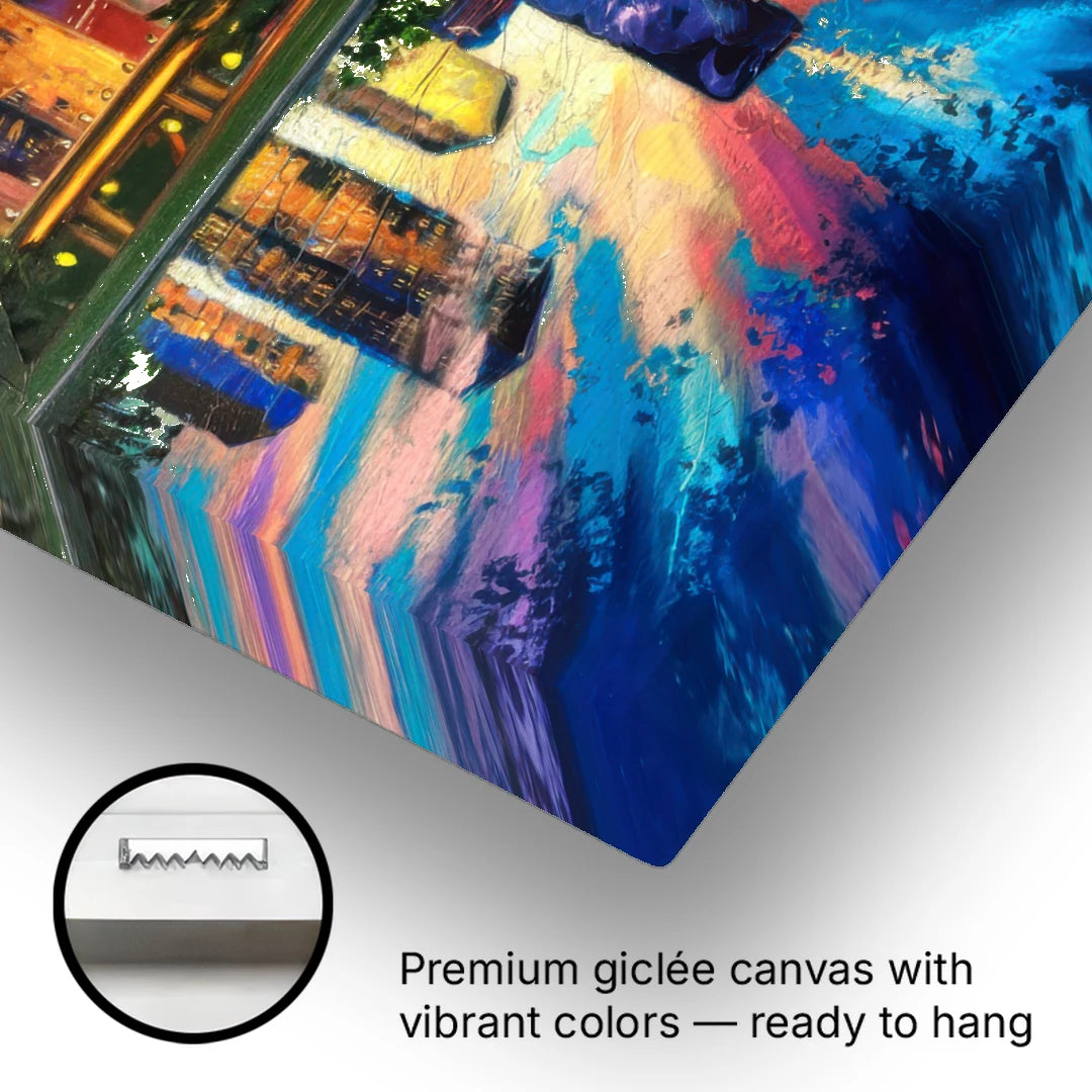 Houston Skyline Reflections - Canvas Wall Art - Gallery Wrap Corner