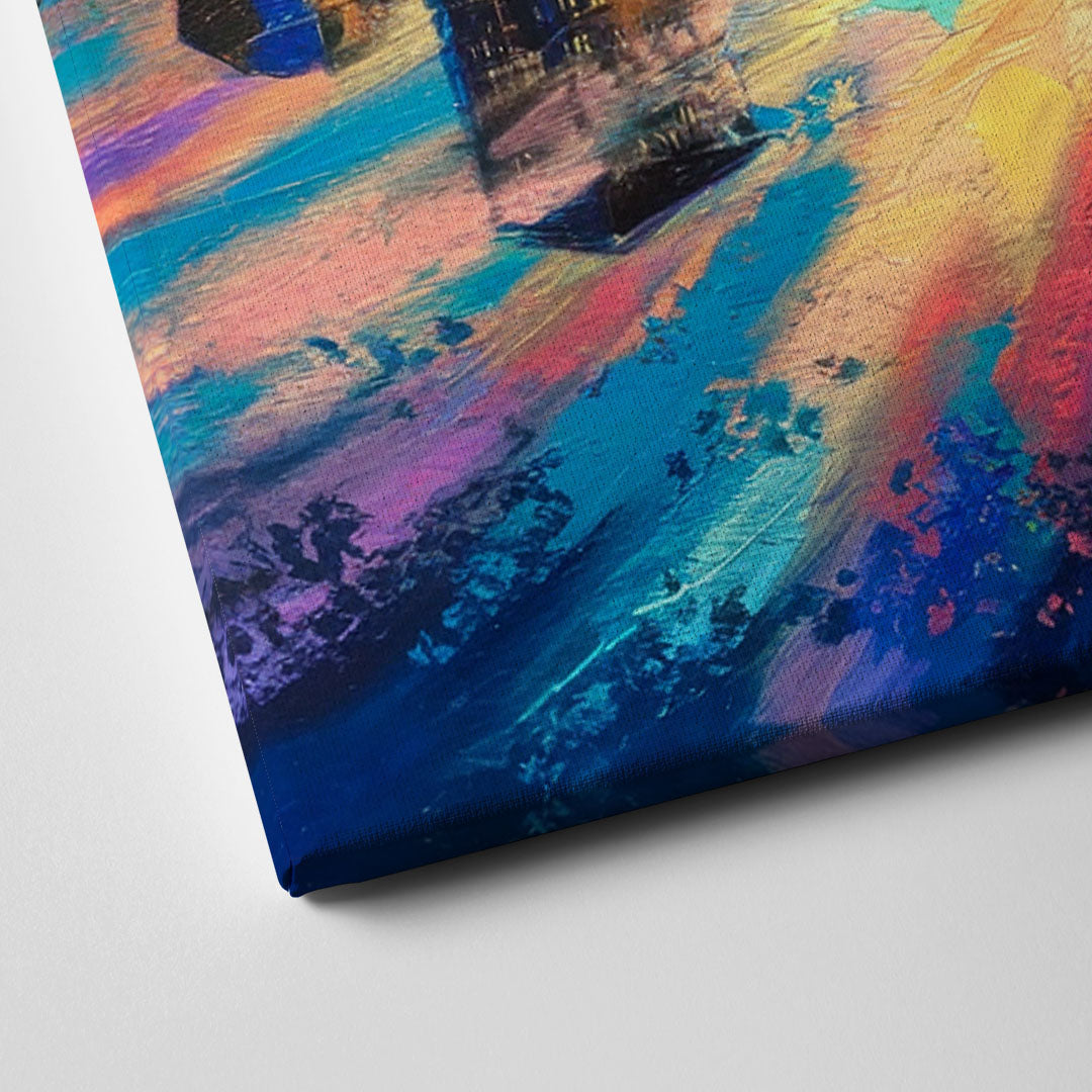 Houston Skyline Reflections Canvas Close Up
