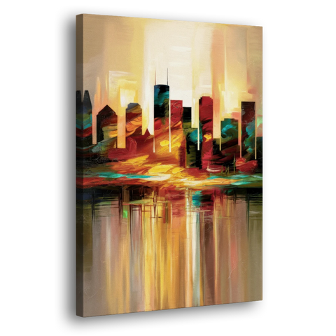 Houston Skyline Silhouette - Canvas Wall Art - Side