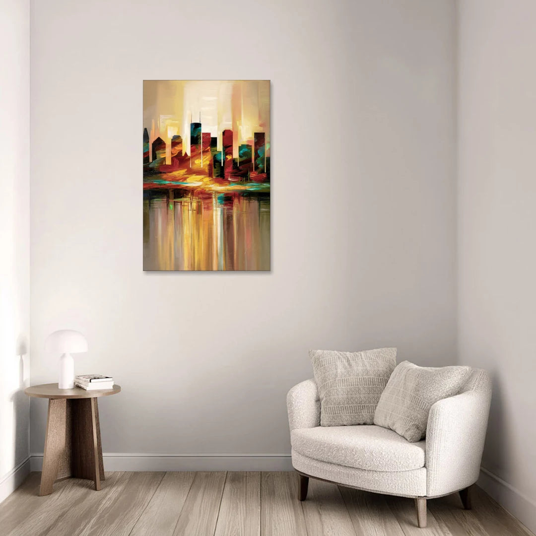 Houston Skyline Silhouette - Canvas Wall Art - Sofa - 24x36