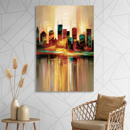 Houston Skyline Silhouette Living Room - Canvas Wall Art