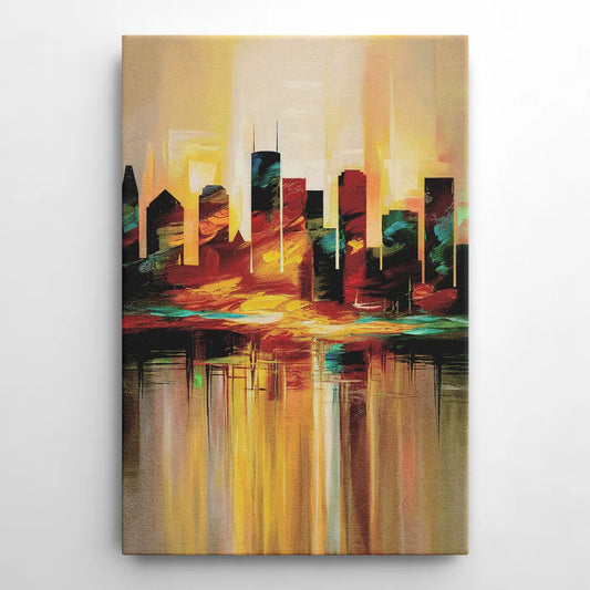 Houston Skyline Silhouette - Canvas Wall Art