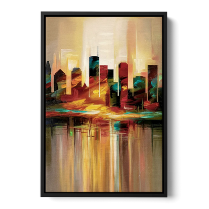 Houston Skyline Silhouette Front - Black Canvas Wall Art