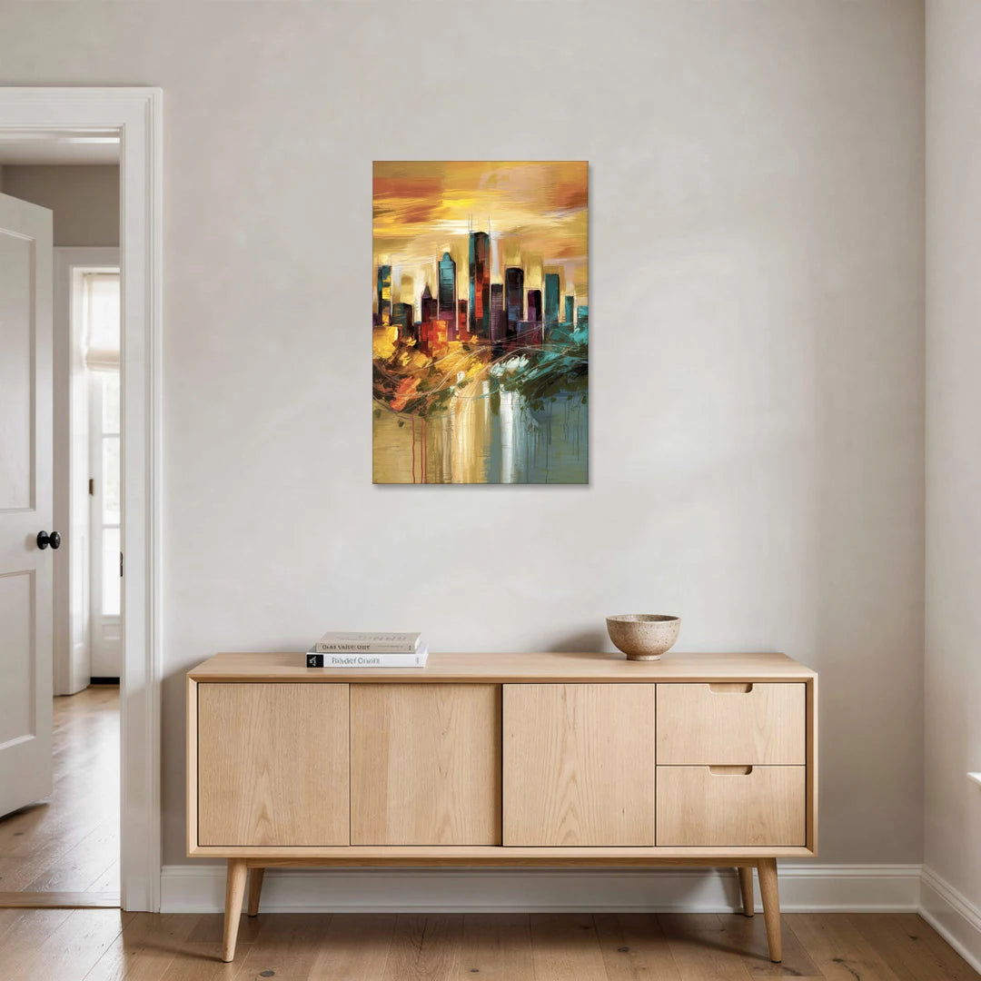 Houston Skyline View - Canvas Wall Art - Coffee Table - 24x36