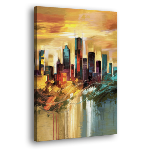 Houston Skyline View - Canvas Wall Art - Side