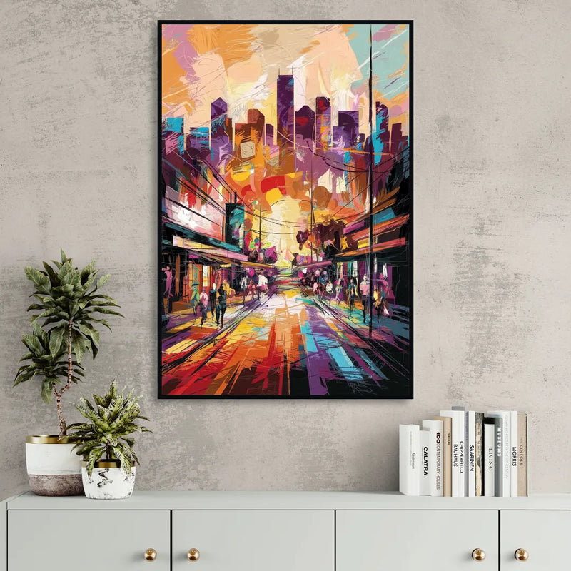 Houston Street Art Culture Sitting Room - Black Canvas Wall Art
