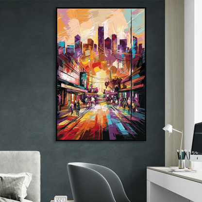 Houston Street Art Culture Living Room - Black Canvas Wall Art