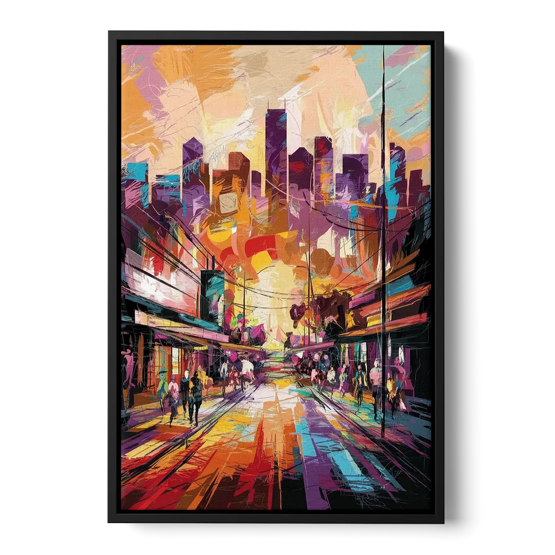 Houston Street Art Culture Front - Black Canvas Wall Art