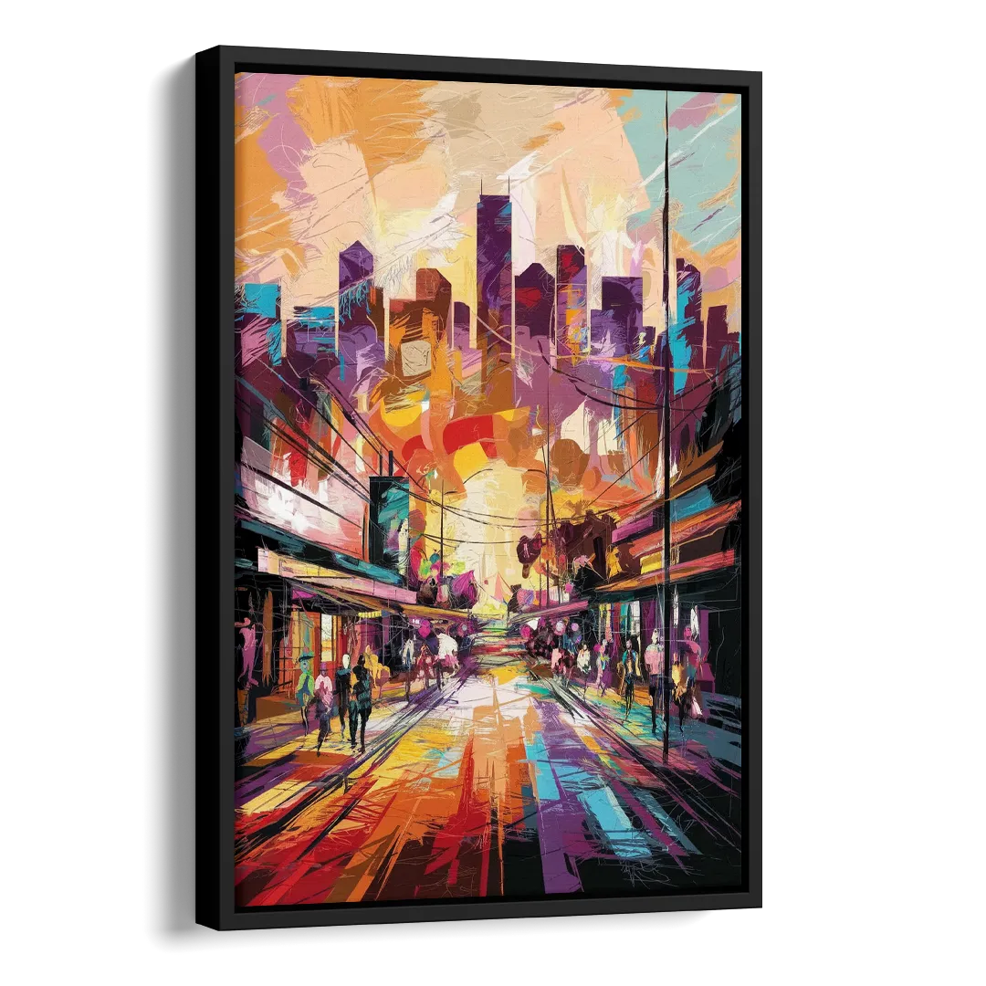 Houston Street Art Culture Side - Black Canvas Wall Art