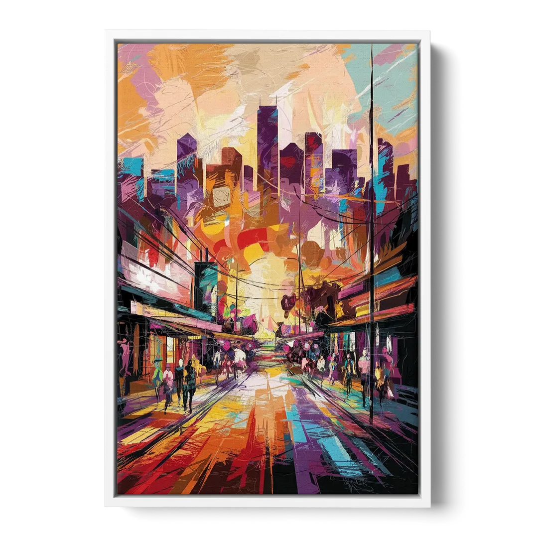 Houston Street Art Culture Front - White Canvas Wall Art