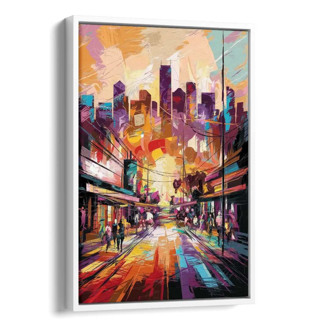 Houston Street Art Culture Side - White Canvas Wall Art