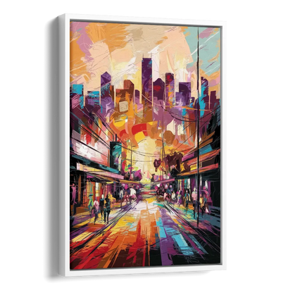 Houston Street Art Culture Side - White Canvas Wall Art