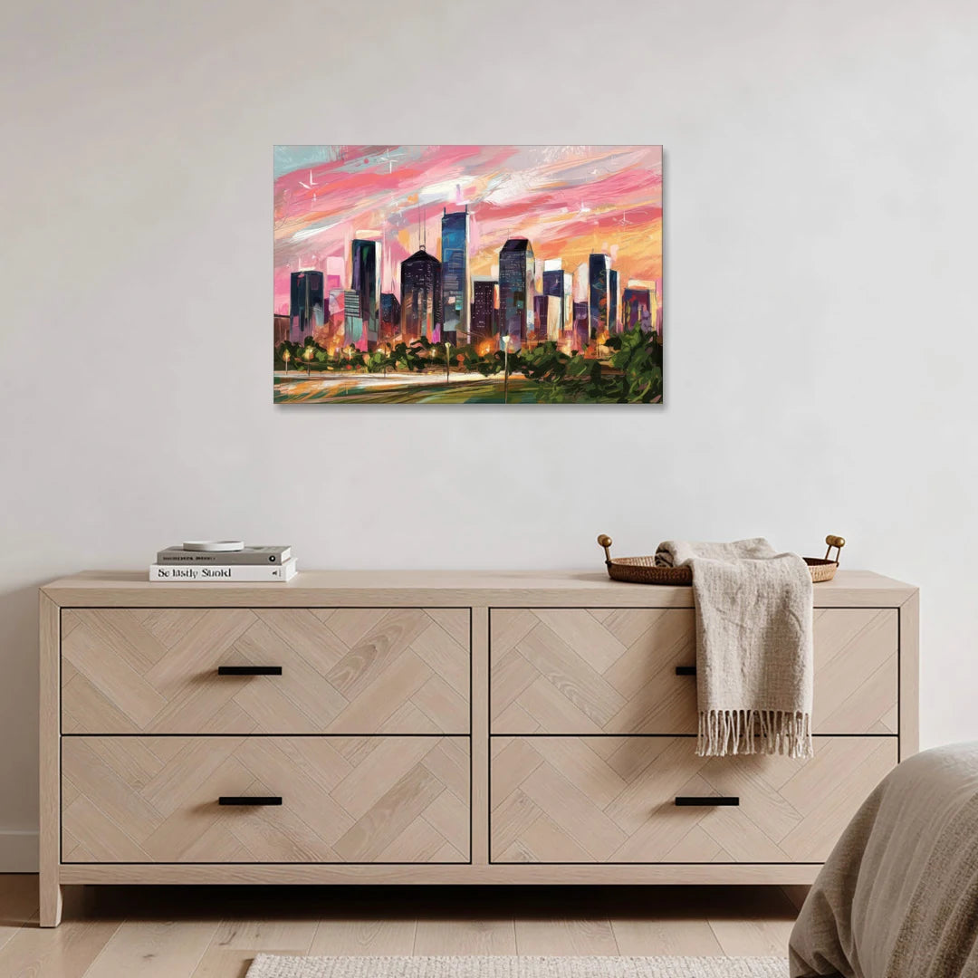 Houston Texas Pride - Canvas Wall Art - Coffee Table - 36x24