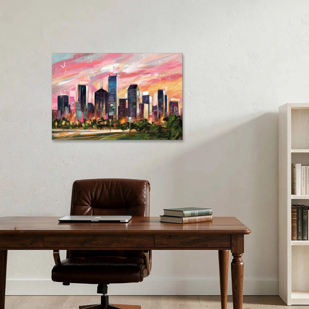 Houston Texas Pride - Canvas Wall Art - Office - 36x24