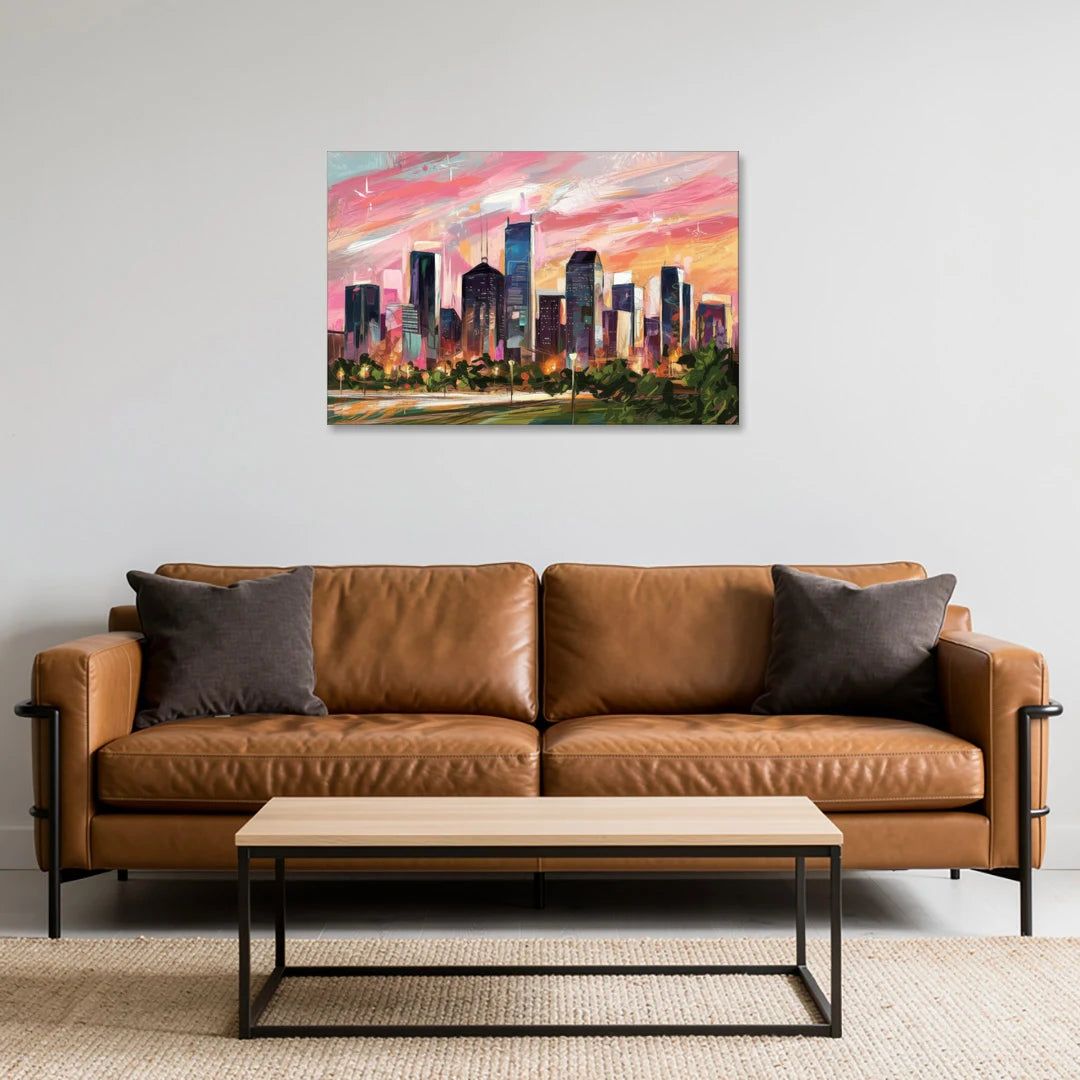 Houston Texas Pride - Canvas Wall Art - Sofa - 36x24