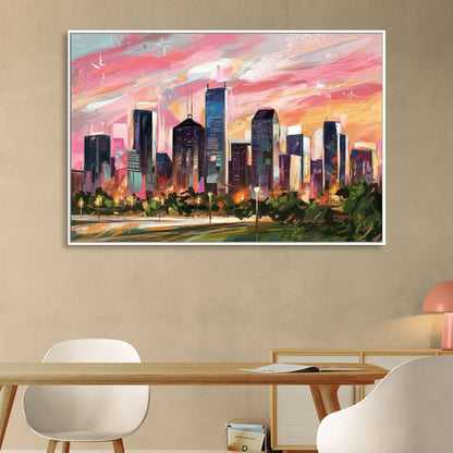 Houston Texas Pride Sitting Room - White Canvas Wall Art