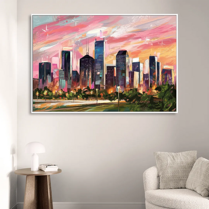 Houston Texas Pride Living Room - White Canvas Wall Art