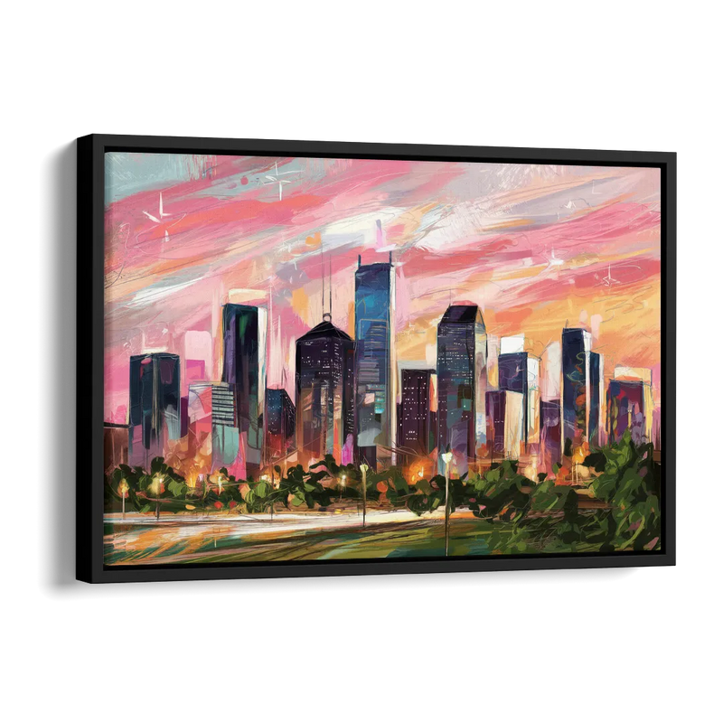 Houston Texas Pride Side - Black Canvas Wall Art